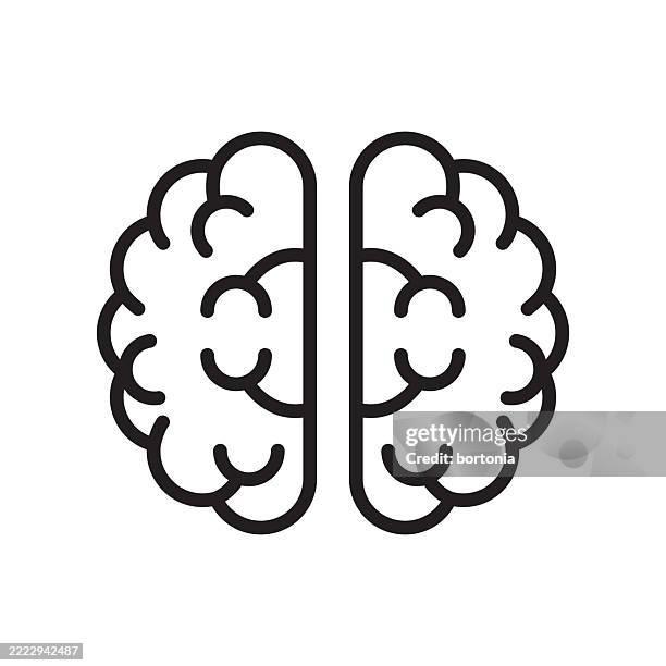 editable stroke brain artificial intelligence ai icon - natural language processing stock illustrations