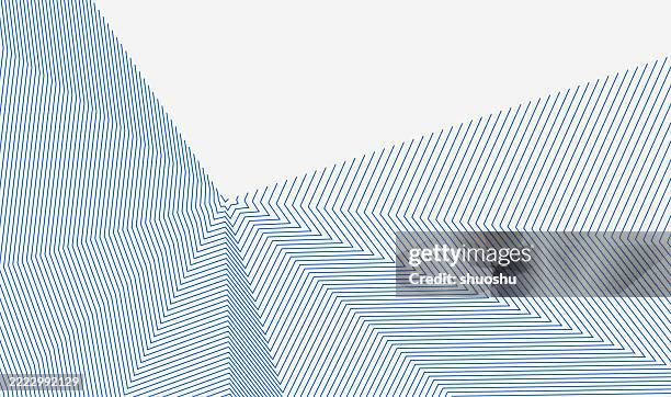 illustrazioni stock, clip art, cartoni animati e icone di tendenza di sfondo geometrico blu con motivo a linea spezzata - prospettiva lineare