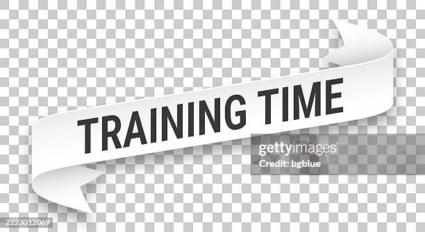 training time - 3d banner on transparent background - exercise class stock illustrations