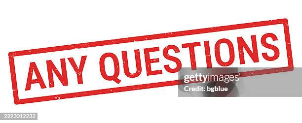any questions - red rubber stamp on white background - question mark white background stock illustrations