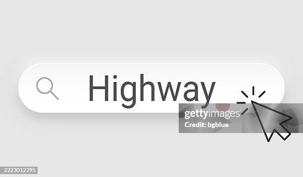 highway - search bar with cursor on blank background - two way arrow stock illustrations