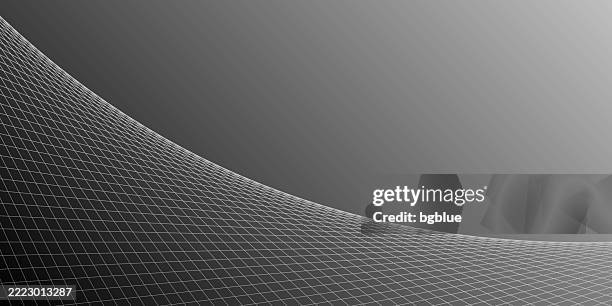 geometric background with curved 3d grid - trendy gray gradient - 3d monochrome background stock illustrations