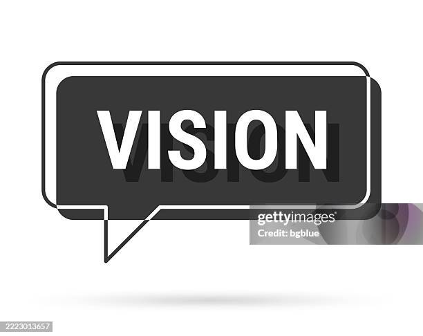 vision - 3d black speech bubble on white background - disabled badge stock illustrations