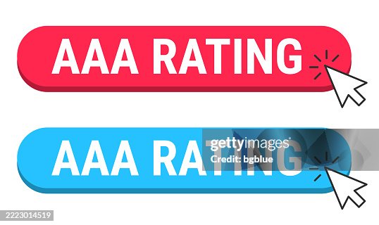 Red Rating Button Aaa Rating Red And Blue Buttons With Cursor On White Background High ...