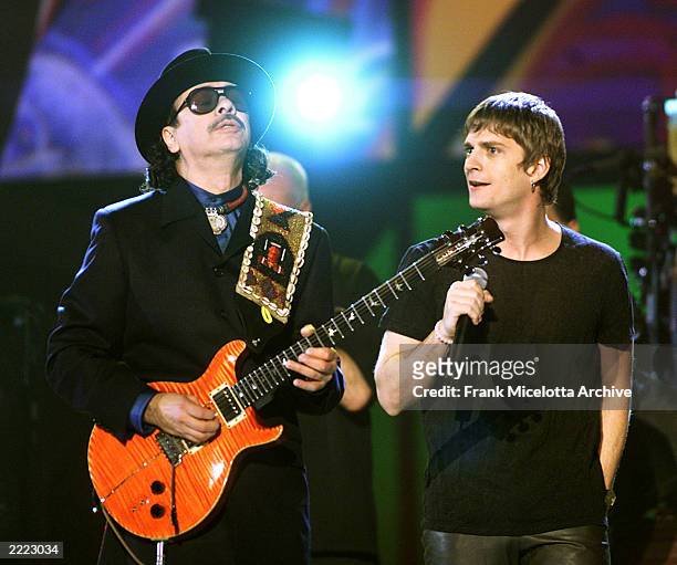 Carlos Santana and Rob Thomas at the 2000 Grammy Awards held in Los Angeles, CA on February 23, 2000 Photo by Frank Micelotta/ImageDirect