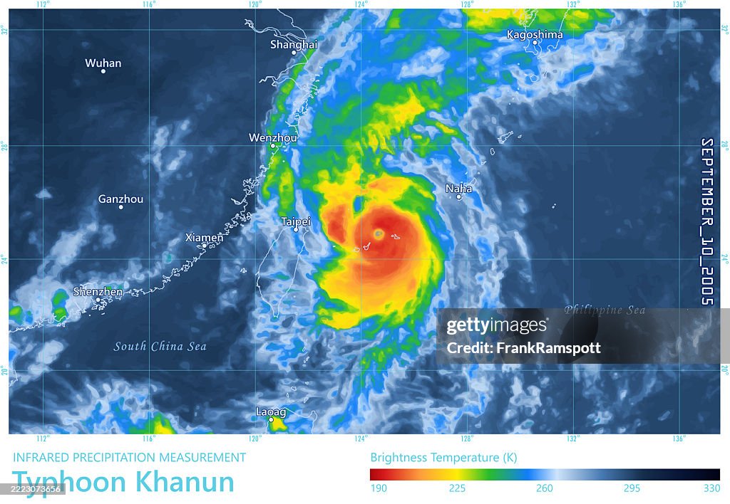 Typhoon Khanun 20050910 Precipitation Map Taiwan