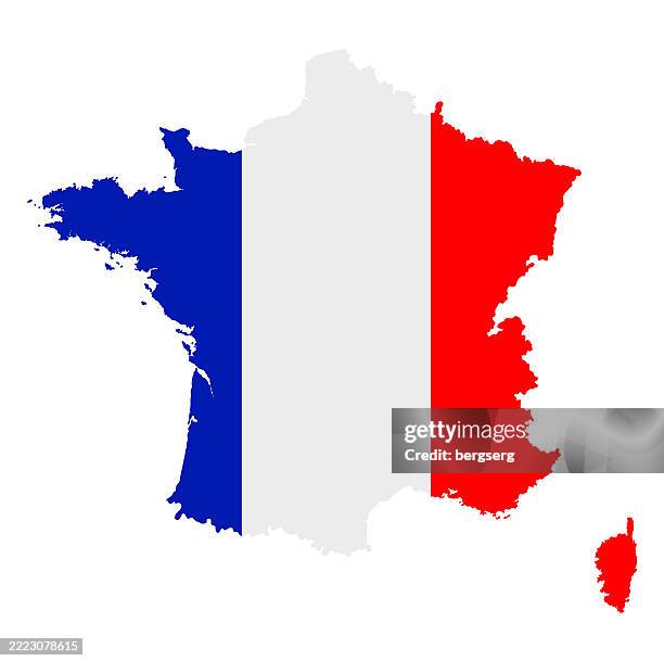 france map with national flag. vector illustration - french flag stock illustrations