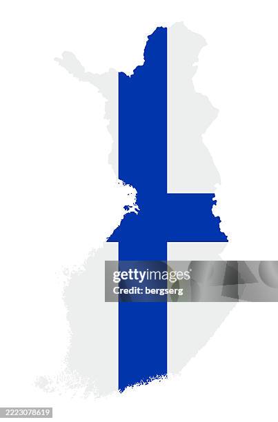 finland map with national flag. vector illustration - finland map stock illustrations