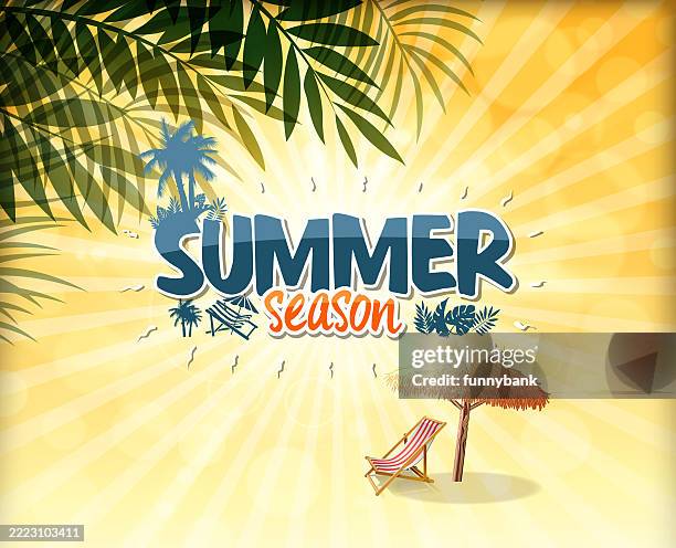 tropical travel - sunbathing pool stock illustrations
