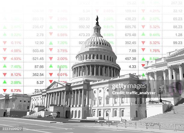 washington dc - stock market data - ticker tape stock illustrations
