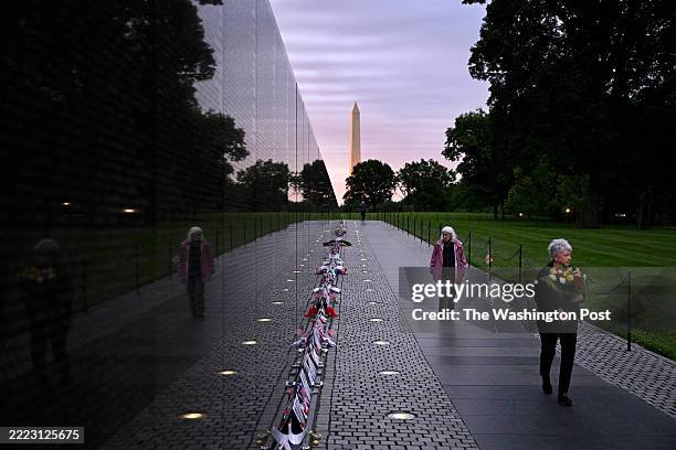 People visit the Vietnam Veterans Memorial for Memorial Day on Monday May 26, 2025 in Washington, DC.