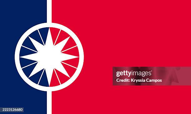 flag of the city of norman, oklahoma - naranjo district stock pictures, royalty-free photos & images