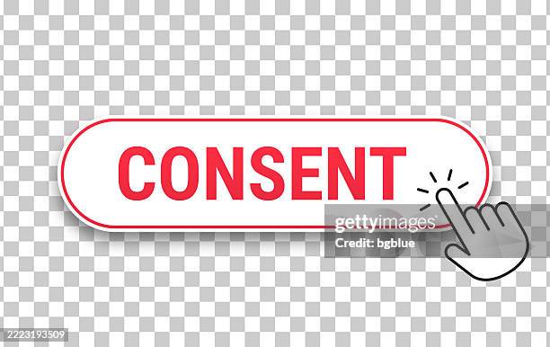 Consent Button Examples Consent 3d Click Web Button With Hand Cursor On Blank Background High ...