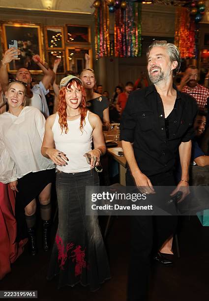 Fancy Shews! aka Georgie Bee and Jack Guinness attend The London EDITION's iconic Pride Brunch hosted by Jean Paul Gaultier, Gigi Goode and Henry...