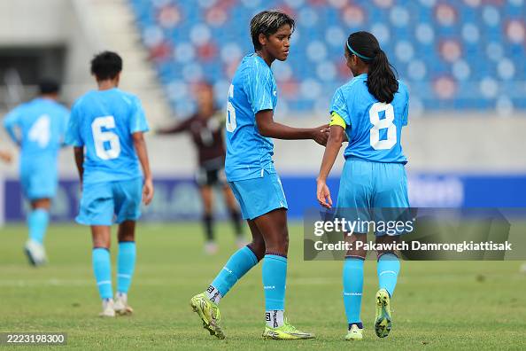 India. Manisha Reddy Manisha of India celebrates with Sanju after scoring the team's... News ...