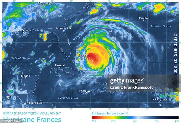 bildbanksillustrationer, clip art samt tecknat material och ikoner med hurricane frances 20040903 precipitation map florida - orkan