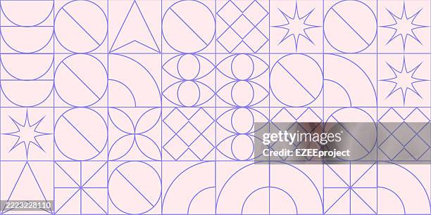 geometric pattern background. abstract seamless pattern. minimalist line geometric design. contemporary abstract tile pattern. - white marble surface stock illustrations