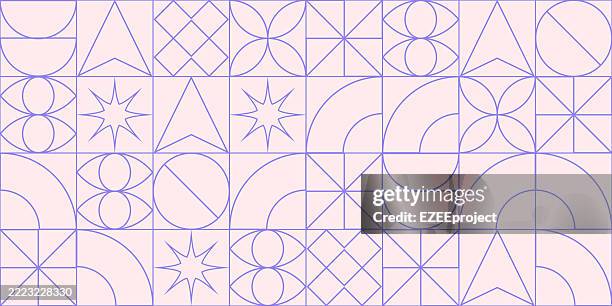 geometric pattern background. abstract seamless pattern. minimalist line geometric design. contemporary abstract tile pattern. - white marble surface stock illustrations