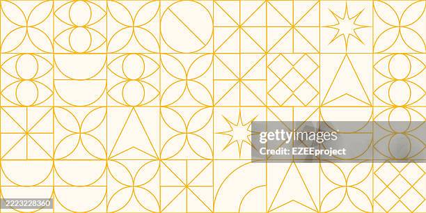 geometric pattern background. abstract seamless pattern. minimalist line geometric design. contemporary abstract tile pattern. - white marble surface stock illustrations