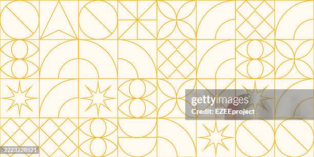 geometric pattern background. abstract seamless pattern. minimalist line geometric design. contemporary abstract tile pattern. - white marble surface stock illustrations