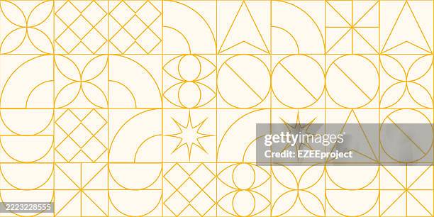 geometric pattern background. abstract seamless pattern. minimalist line geometric design. contemporary abstract tile pattern. - white marble surface stock illustrations
