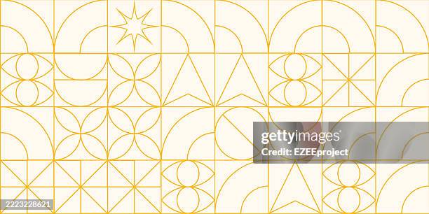 geometric pattern background. abstract seamless pattern. minimalist line geometric design. contemporary abstract tile pattern. - white marble surface stock illustrations