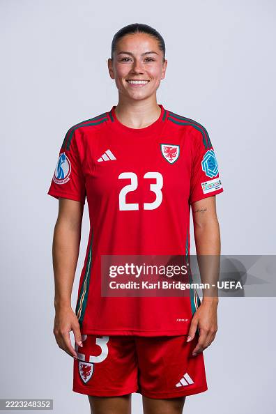 Finion Morgan Ffion Morgan of Wales poses for a portrait during the Official UEFA ...