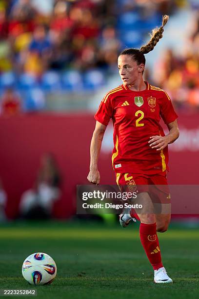 Ona Batlle of Spain runs with the ball during Women´s International Friendly match between Spain and Japan at Estadio Municipal de Butarque on June...