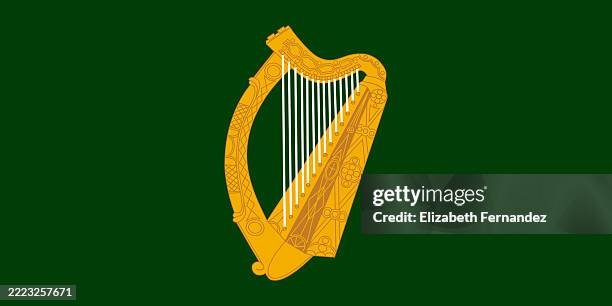 flag of leinster, ireland - harpa imagens e fotografias de stock