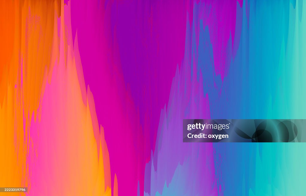 Vivid Gradient Paint Strokes in Warm and Cool Tones. Abstract digital painting with bold vertical strokes in orange, pink, purple, and teal, blending warm and cool hues.