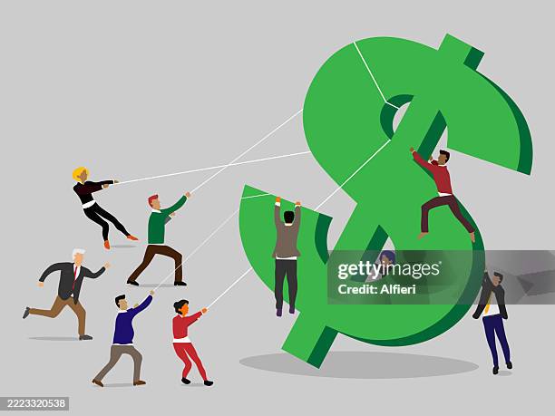 saving dollar - financial planning stock illustrations