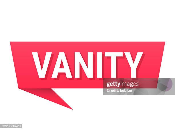 vanity - red speech bubble on blank background - arrogant stock illustrations