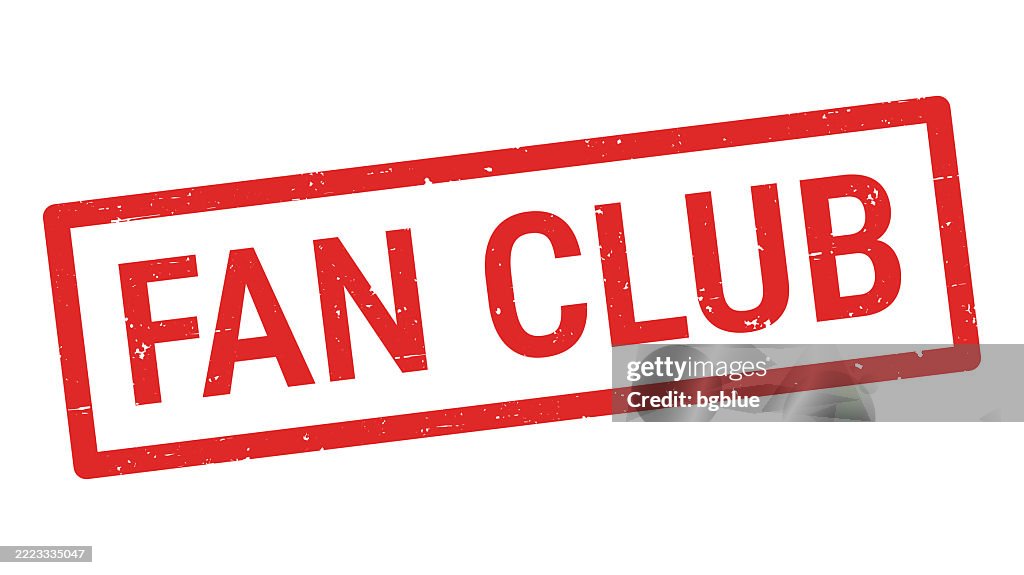 Fan Club - Red rubber stamp on white background
