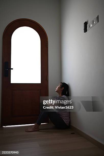 vulnerability in frame: the real face of mental health - fobia imagens e fotografias de stock