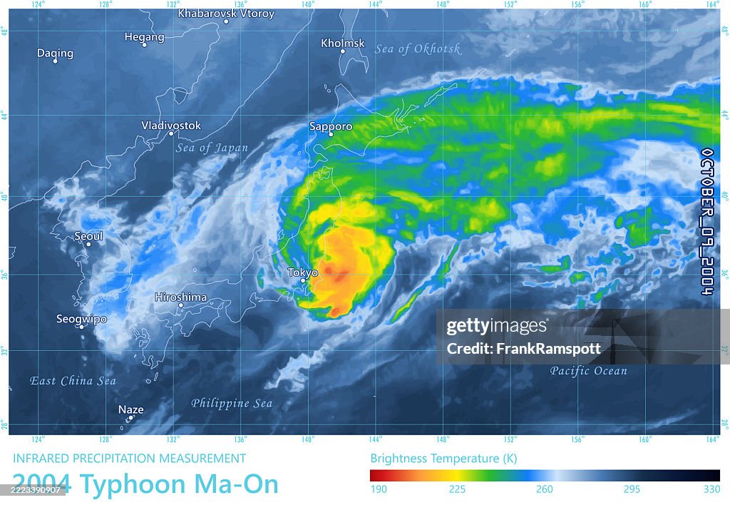 Typhoon Ma-On 20041009 Precipitation Map Japan