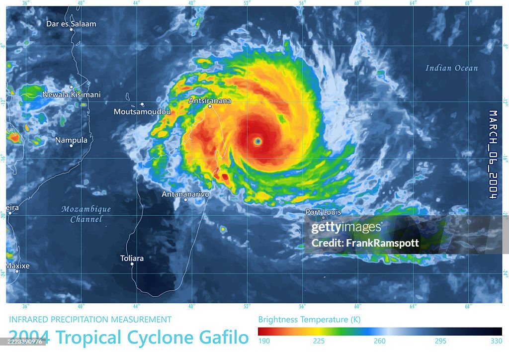 Ciclone Gafilo 20040306 Mappa delle precipitazioni Madagascar