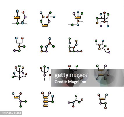 Code Fork Icons Set Showing Branching, Merging, Git Workflow, Version Control, and Development Process, Vector Line Icons, Editable Stroke Code Fork Icons Set Showing Branching, Merging, Git Workflow, Version Control, and Development Process, Vector Line Icons, Editable Stroke