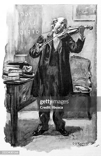violinist - fiddler stock illustrations