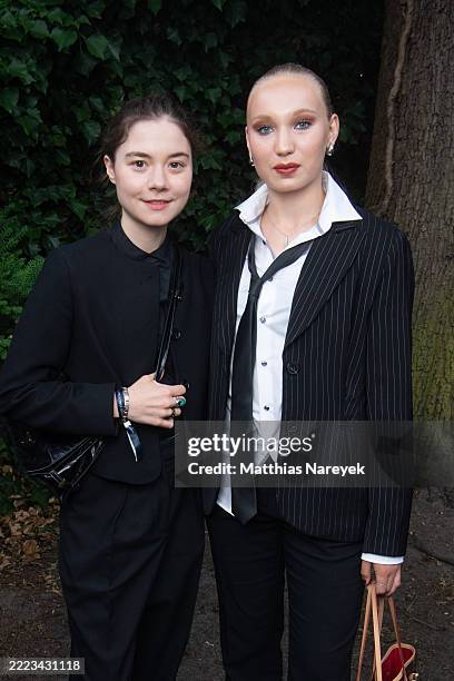 Hannah Schiller and Helena Zengel attend the cocktail prolongé for the semi-final round of judging of the 53rd International Emmy Awards at...