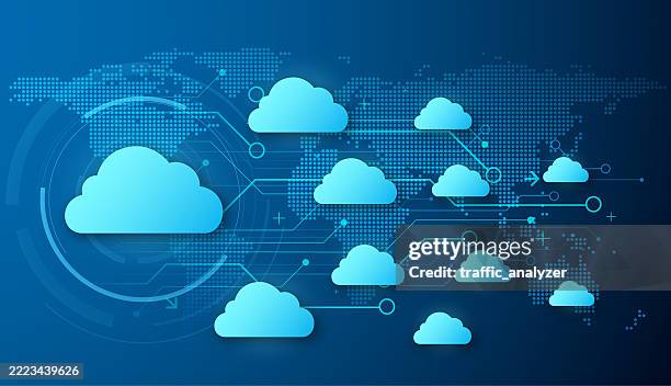 cloud computing - abstract technology background - cloud stock illustrations