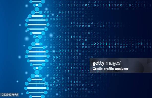 dna abstract technology background - binary code stock illustrations
