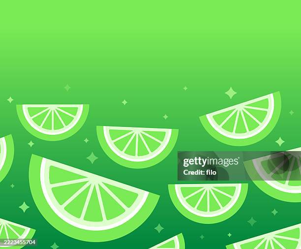 lime slices fruit background - key lime pie illustration stock illustrations
