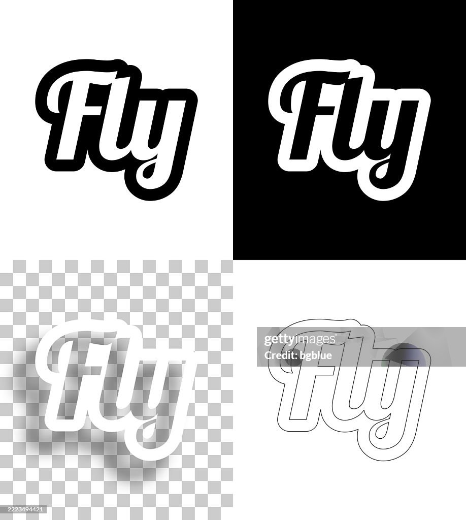 Fly Text For Design Blank White And Black Backgrounds Line Text High ...