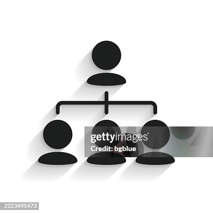 Hierarchy. Icon with long shadow on white background Hierarchy. Icon with long shadow on white background