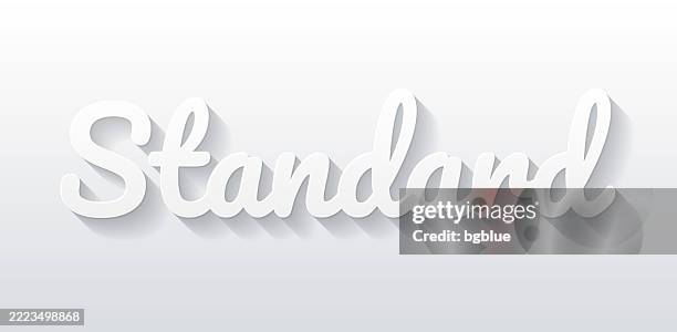 standard - flat design with paper cut effect on blank background - gear shift 3d stock illustrations