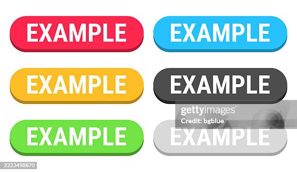 Digital Click Button Example Colorful 3d Click Web Buttons On Blank Background High-Res ...