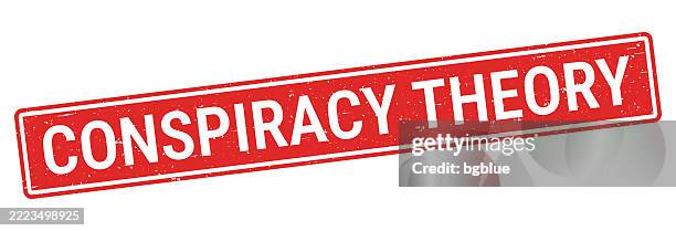 ilustrações de stock, clip art, desenhos animados e ícones de conspiracy theory - red rubber stamp on white background - teoria da conspiração