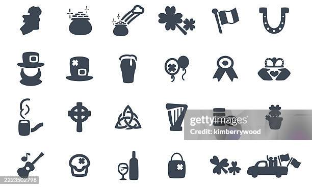 saint patrick day - harp stock illustrations
