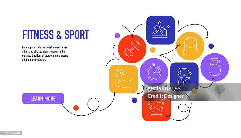 Work Out Vector Fitness And Workout Related Vector Illustration Sport Exercise Training ...