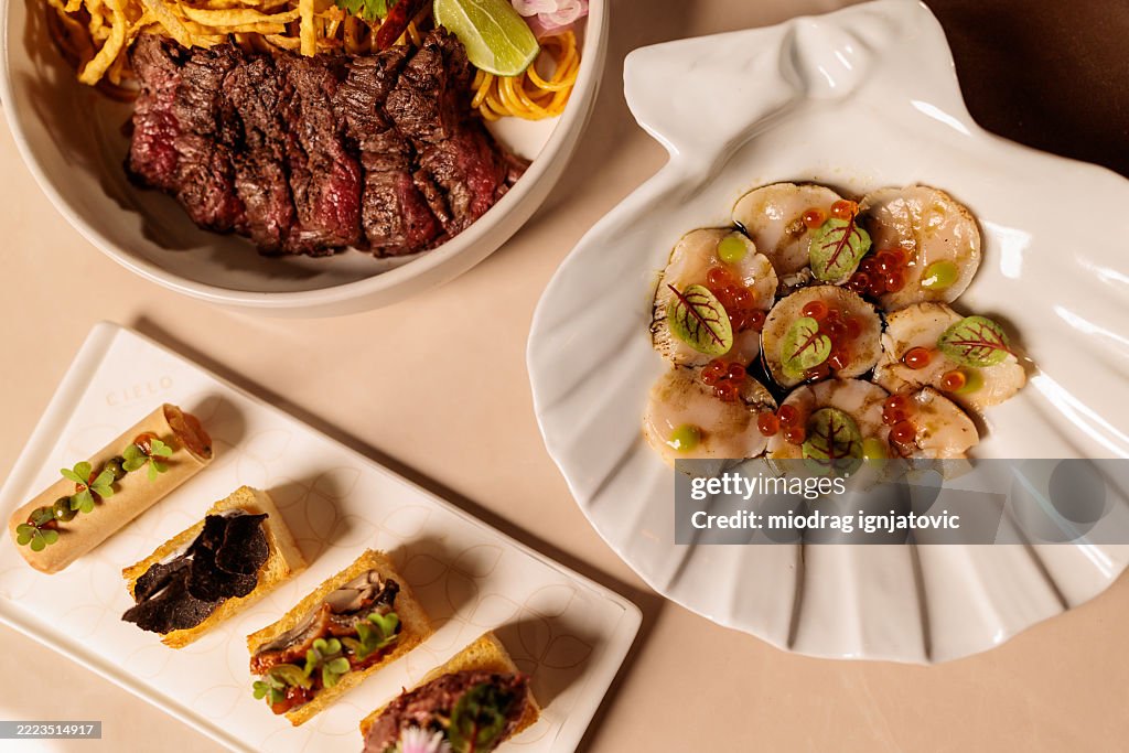Gourmet trio – Elegant flavors from a luxury Bangkok restaurant